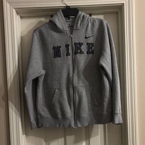 Boys XL Nike Heather Gray Full-Zip Hoodie